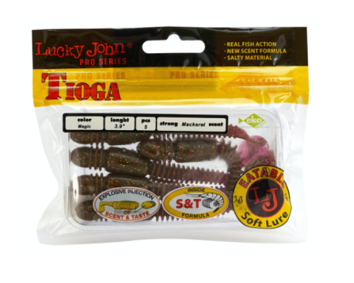 Виброхвосты Lucky John Tioga 3.9"/10см, S14 (5шт)