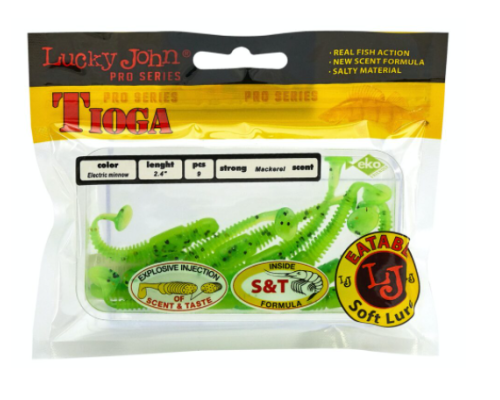 Виброхвосты Lucky John Tioga 2.4"/6.2см, T18 (9шт)