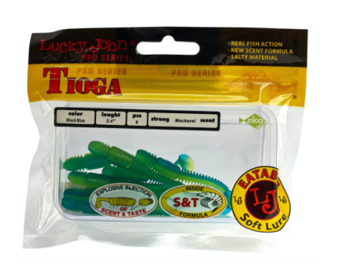 Виброхвосты Lucky John Tioga 2.4"/6.2см, T50 (9шт)