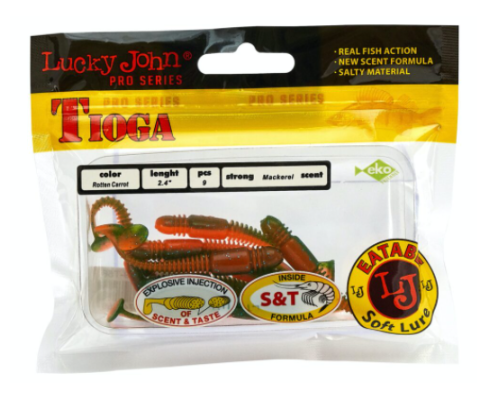 Виброхвосты Lucky John Tioga 2.4"/6.2см, T56 (9шт)