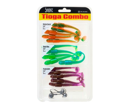 Виброхвосты Lucky John Pro Series Tioga Combo 3.4"/8.64см, Mix3 (18шт)