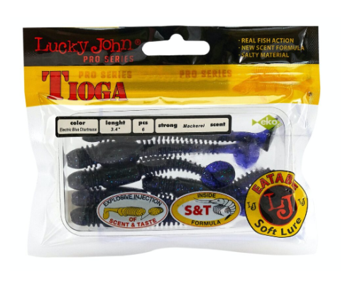 Виброхвосты Lucky John Pro Series Tioga 3.4"/8.64см, T52 (6шт)