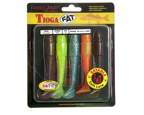 Виброхвост Lucky John Pro Series Tioga Fat 3.9"/10.00см, Mix1 (5шт)