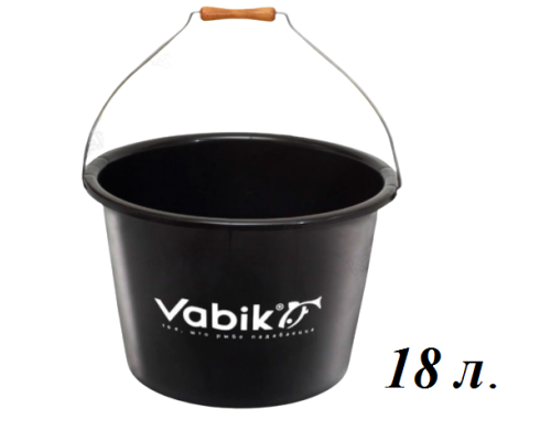Ведро для прикормки Vabik PRO Black 18 л. (без крышки)