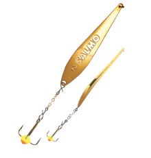 Блесна вертикальная зимняя Lucky John S-2-Z-G с цепочкой и тройником, 4гр