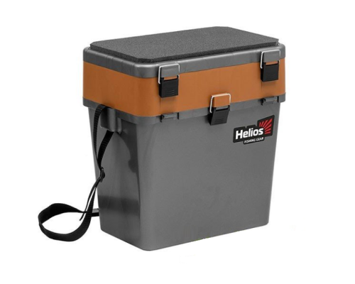Ящик зимний рыболовный Helios (серый/золото), 19л